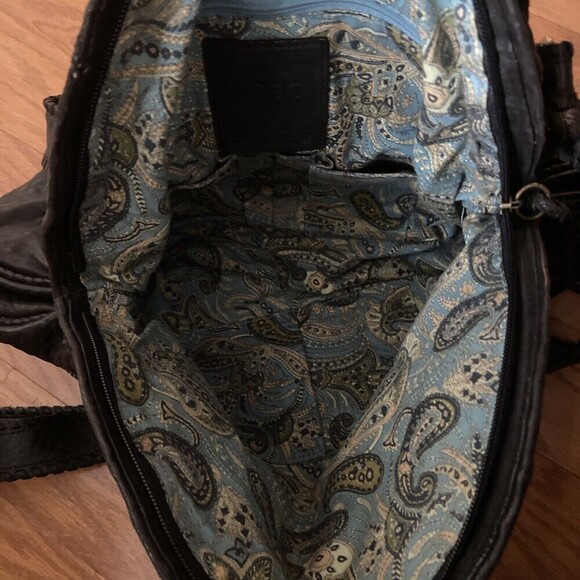 HOBO International Leather Handbag Black Shoulder Boho Tote Bag - Picture 15 of 15